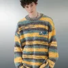 Outlet Contrast Painted Stripe Sweater Sweaters