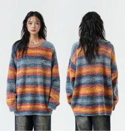 Outlet Contrast Painted Stripe Sweater Sweaters