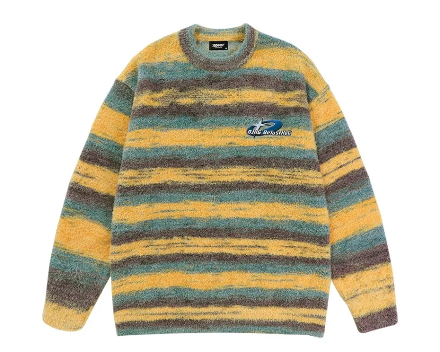 Outlet Contrast Painted Stripe Sweater Sweaters