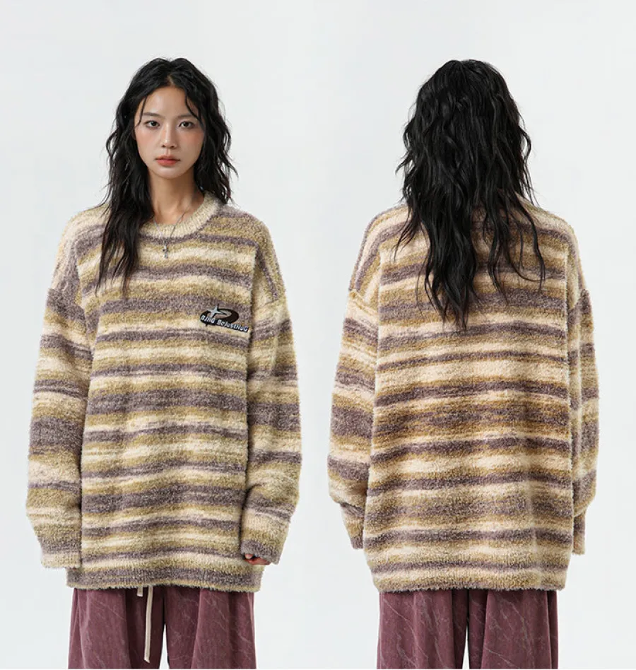Outlet Contrast Painted Stripe Sweater Sweaters