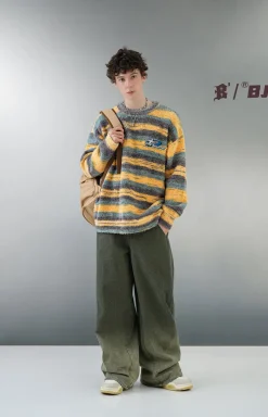 Outlet Contrast Painted Stripe Sweater Sweaters