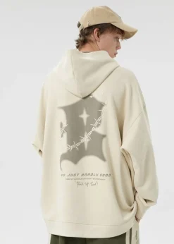 Sale Embroidered Thorns Suede Hoodie Hoodies