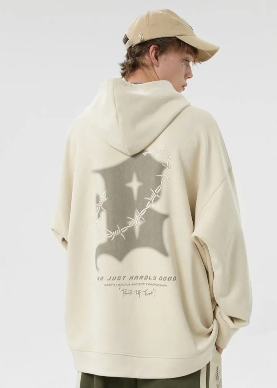 Sale Embroidered Thorns Suede Hoodie Hoodies