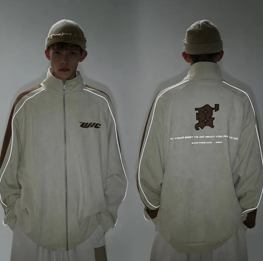 Discount 3M Suede Track Jacket Jackets