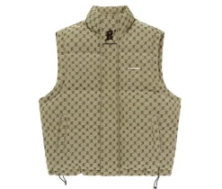 Hot Monogram Print Puffer Vest Jackets