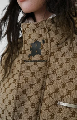 Hot Monogram Print Puffer Vest Jackets
