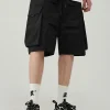 Sale Pleated Drawstring Cargo Shorts Shorts