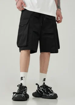 Sale Pleated Drawstring Cargo Shorts Shorts