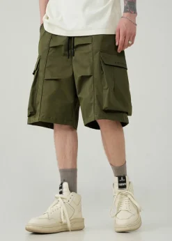 Sale Pleated Drawstring Cargo Shorts Shorts