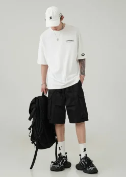 Sale Pleated Drawstring Cargo Shorts Shorts