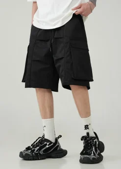 Sale Pleated Drawstring Cargo Shorts Shorts