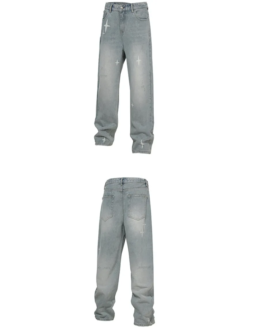 New Star Spike Washed Denim Jeans Jeans