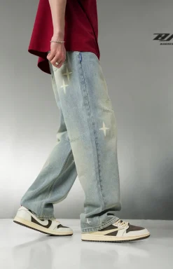 New Star Spike Washed Denim Jeans Jeans