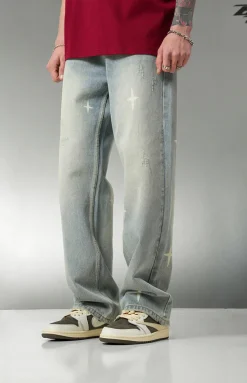 New Star Spike Washed Denim Jeans Jeans