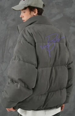 Fashion Suede Puffer Jacket Jackets