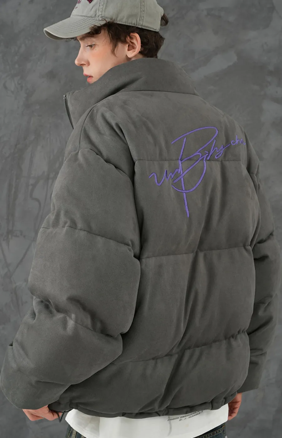 Fashion Suede Puffer Jacket Jackets