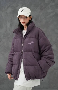 Fashion Suede Puffer Jacket Jackets