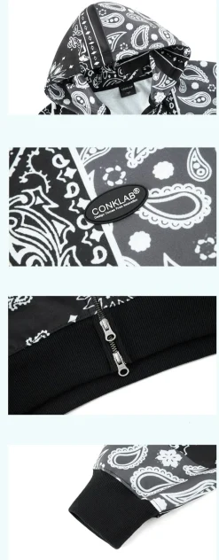 Hot Bandana Zip Up Jacket Jackets