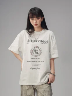 Hot Vintage Faded Collegiate Tee T-Shirts
