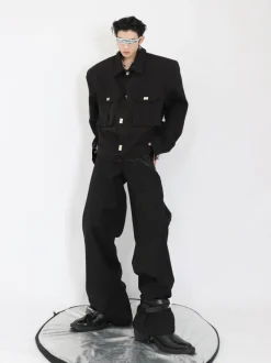 Sale Padded Shoulders Jacket Jackets
