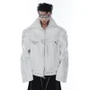 Fashion Pin-Buckle Biker Jacket Jackets