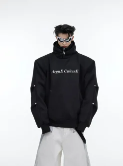 Sale Silver-Studded Logo Hoodie Hoodies