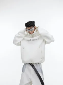 Sale Silver-Studded Logo Hoodie Hoodies