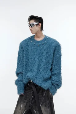 Fashion Studded Collar Sweater Sweaters