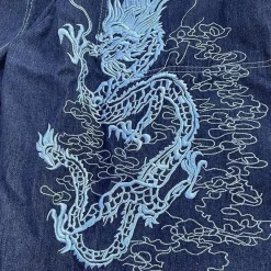 New Dragon Embroidered Denim Jeans Jeans