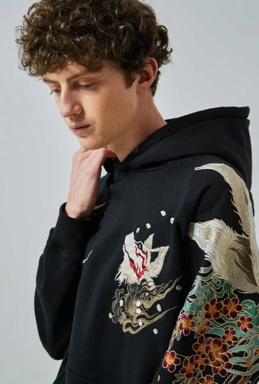 Sale Embroidered Fox Hoodie Hoodies