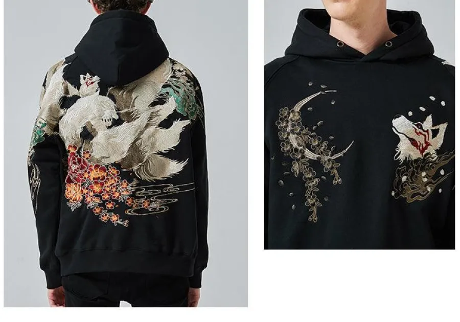 Sale Embroidered Fox Hoodie Hoodies