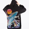 Hot Embroidered Ocean Hoodie Hoodies