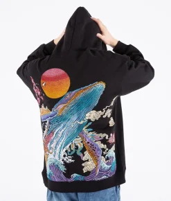 Hot Embroidered Ocean Hoodie Hoodies