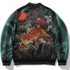 Fashion Embroidered Tiger Varsity Jacket Jackets