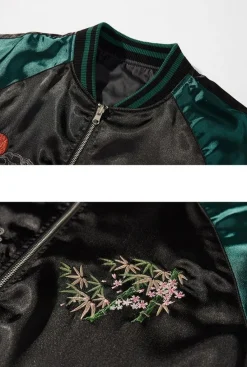 Fashion Embroidered Tiger Varsity Jacket Jackets