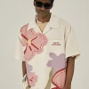 Sale Loose Floral Print Button-Up Shirt Shirts