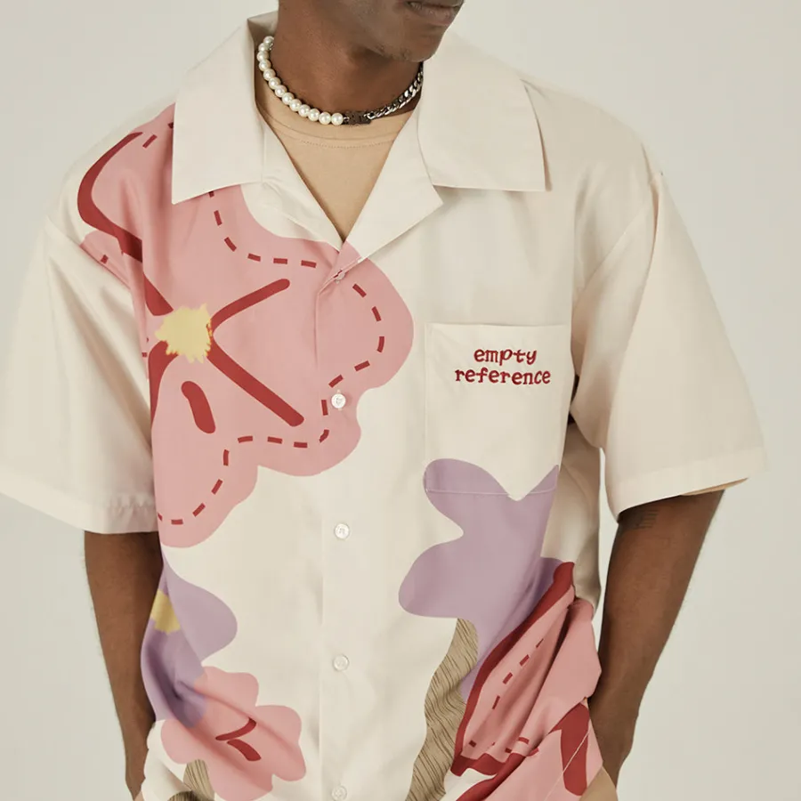Sale Loose Floral Print Button-Up Shirt Shirts