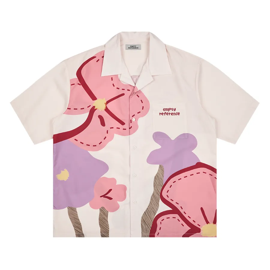 Sale Loose Floral Print Button-Up Shirt Shirts