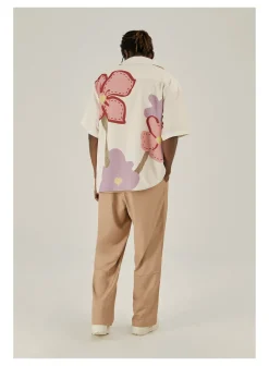 Sale Loose Floral Print Button-Up Shirt Shirts