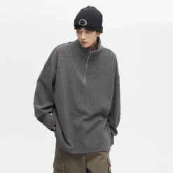 Best Quarter Zip Ribbed Fleece Jacket Sweaters