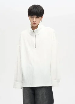 Best Quarter Zip Ribbed Fleece Jacket Sweaters