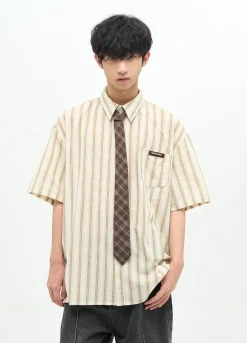 Clearance Striped Collar Shirt Shirts