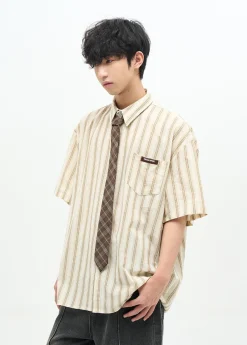Clearance Striped Collar Shirt Shirts