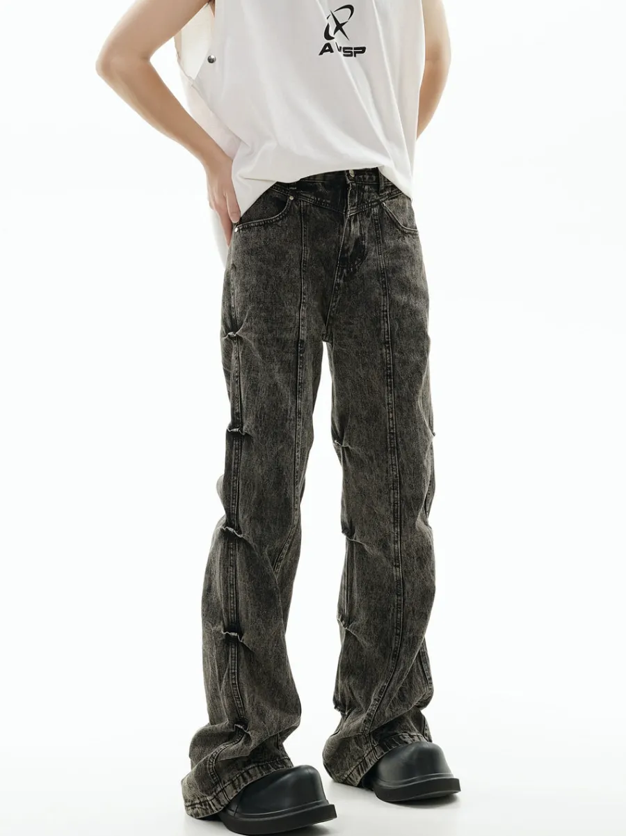 Online Acid Wash Paneled Jeans Jeans