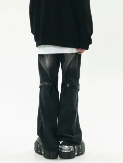 New Faded Buckle-Knee Jeans Jeans