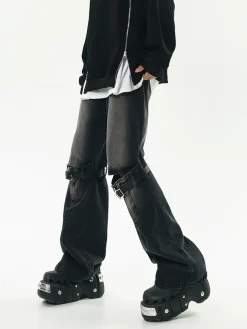 New Faded Buckle-Knee Jeans Jeans