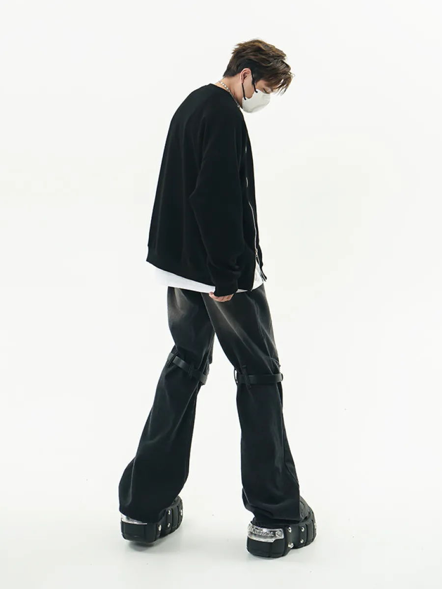 New Faded Buckle-Knee Jeans Jeans