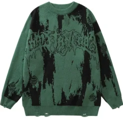 Best Grunge Distressed Knit Sweater Sweaters