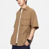 Discount Paneled Button-Up Shirt Shirts