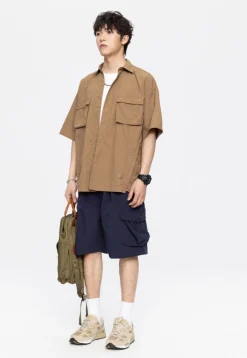 Discount Paneled Button-Up Shirt Shirts